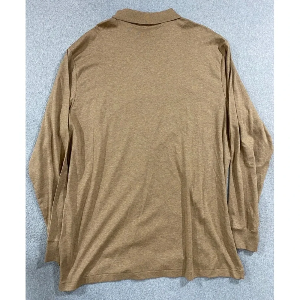 Polo Ralph Lauren Polo Shirt Mens 2XB Brown Long Sleeve Cotton Flesh Pony